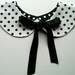 2 in 1 White and Black Polka Dot Handmade Detachable Peter Pan Collar Necklace / Must Have On Trend Summer Accessory / Col Claudine Amovible
