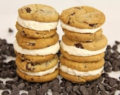 Chocolate Chip Cookie Sandwiches with Homemade Buttercream Filling - 1 Dozen