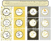 DIY PRINTABLE Party Circles in Bumble Bee and Butterfly Cupcake toppers for birthdays or baby showers Il_170x135