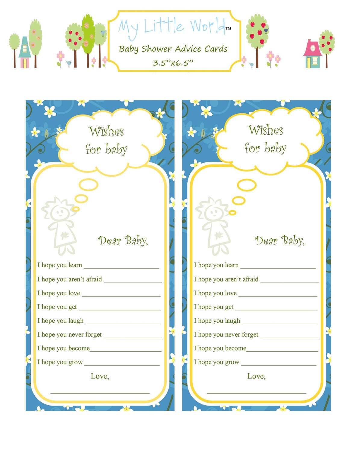 Baby Advice Cards - Honey Suckle Garden Il_170x135