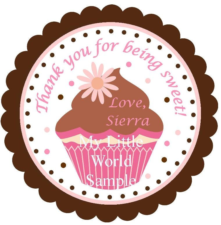 Cupcake Birthday Tags, party favor tags Il_570xn