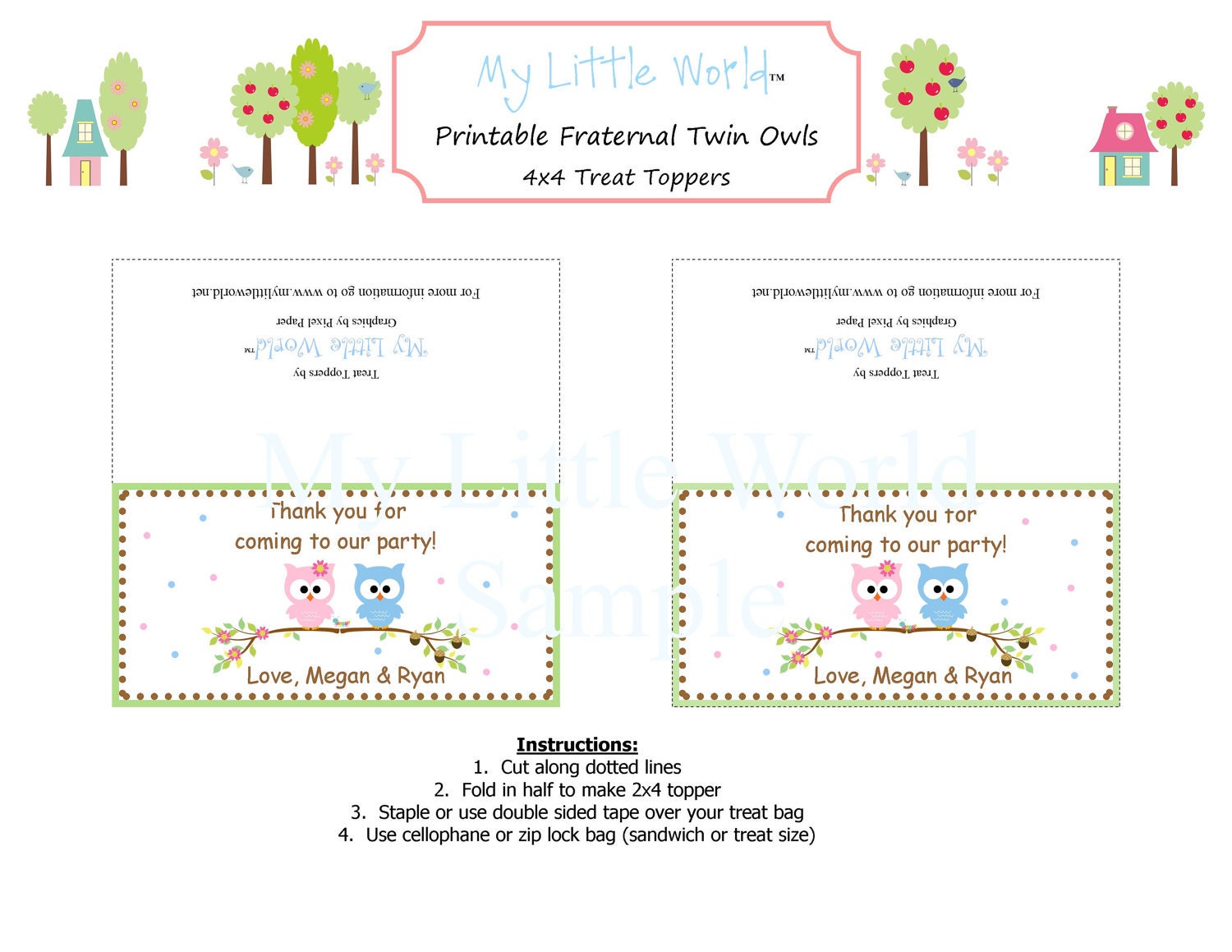 DIY Printable Treat or Snack Toppers for birthday party or baby shower Il_570xn