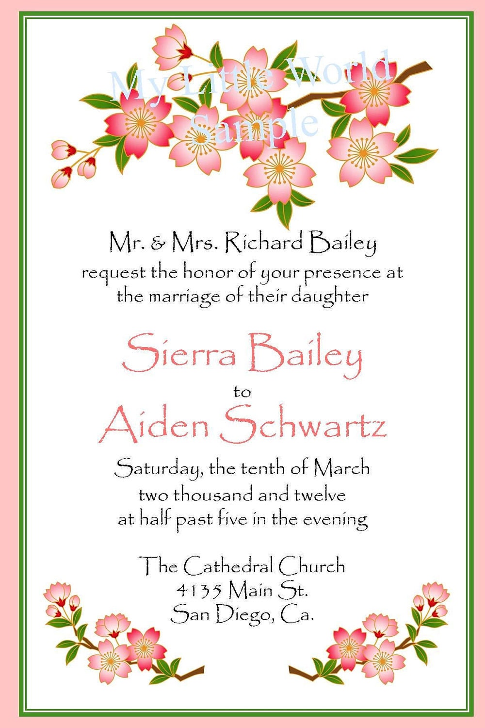 Wedding Invitations (50 cards with envelopes), wedding, printable wedding invitations, flower invitations, wedding invites Il_570xn