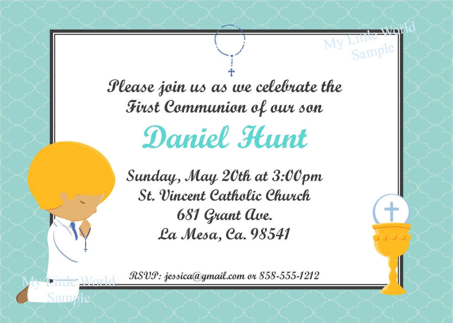 First Communion Invitation with a FREE Thank You card Il_570xn