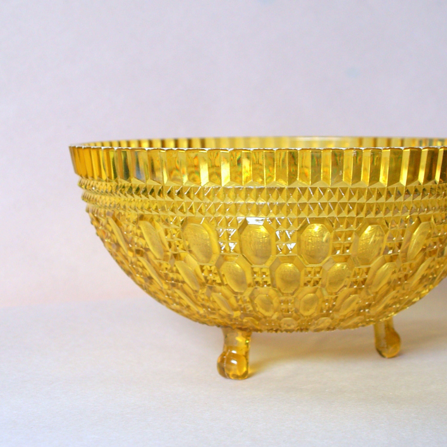 FAUX Cut Glass Vintage FRUIT BOWL // 1960s by ACESFINDSVINTAGE