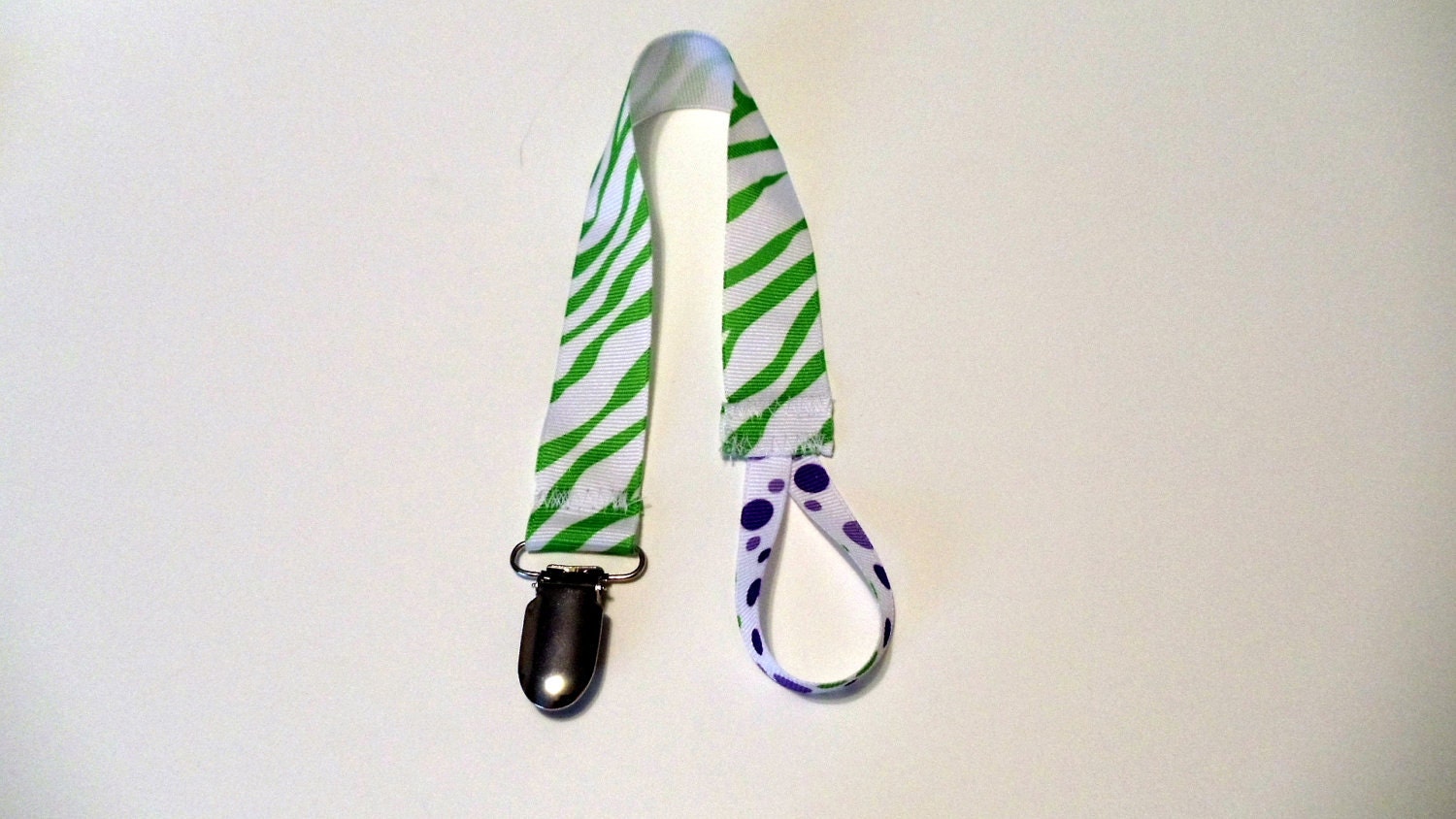 Pacifier Clip Pacifier Holder Green Zebra