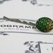 Handmade Bobby Pin with Green Fabric Button