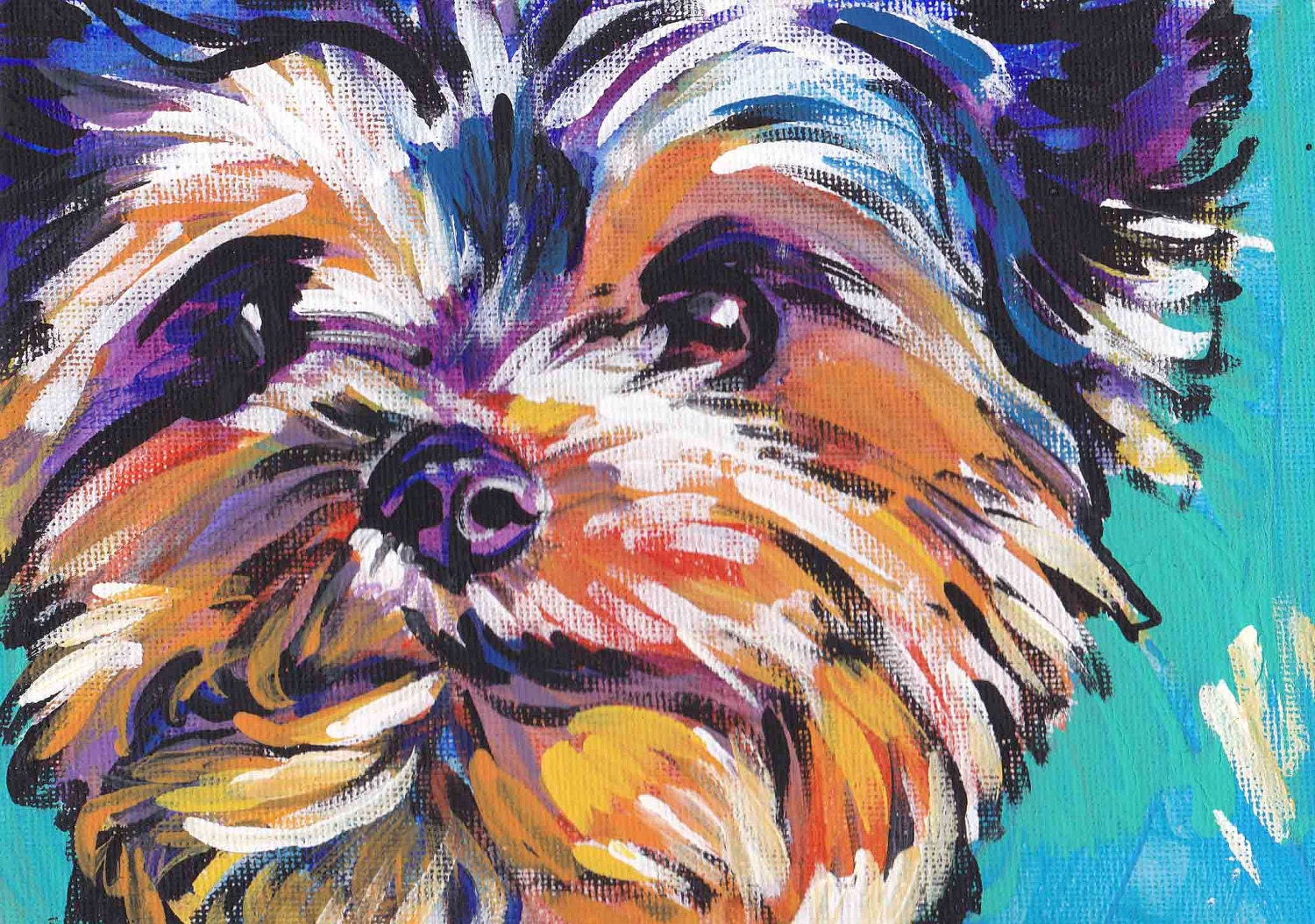 Yorkshire Terrier yorkie art print pop dog art bright colors 13x19  LEA