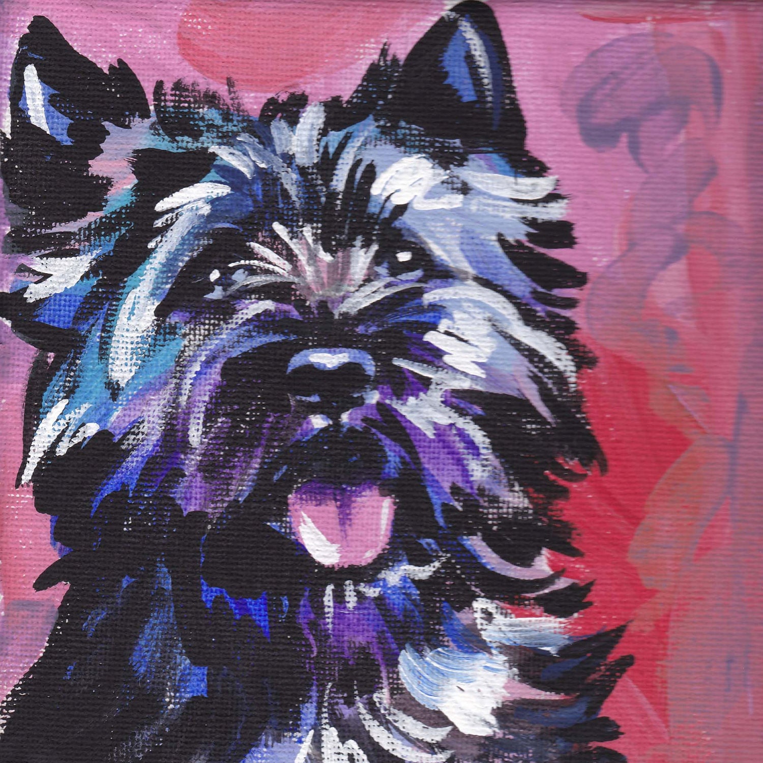 Cairn Terrier modern Dog art print pop dog art bright colors 12x12 inch