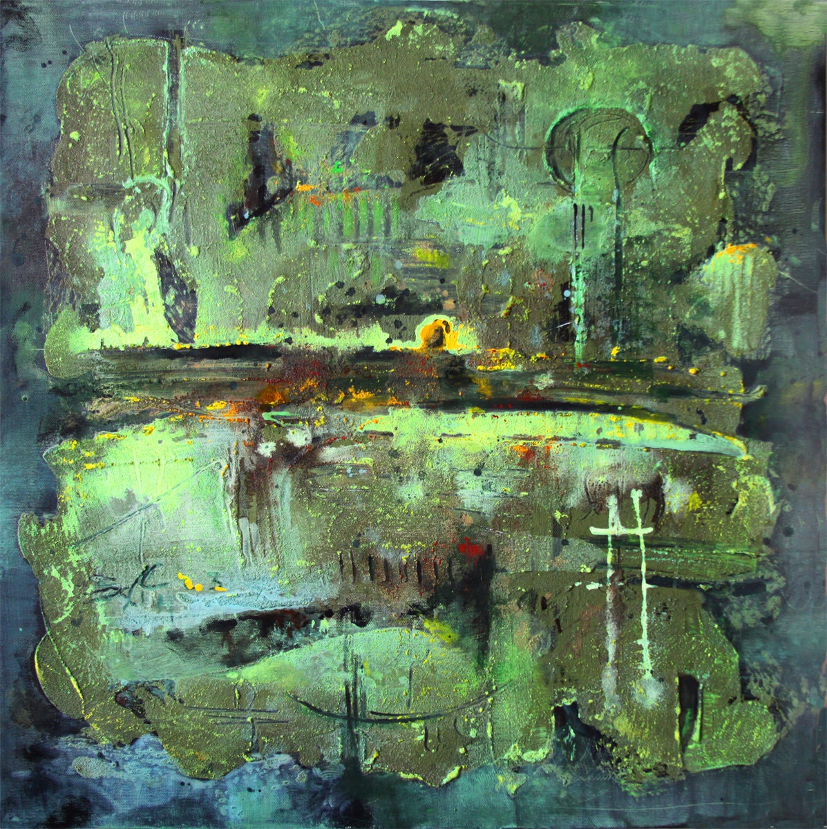ORIGINAL ACRYLIC PAINTING Abstract Lanscape The Wall Painting
