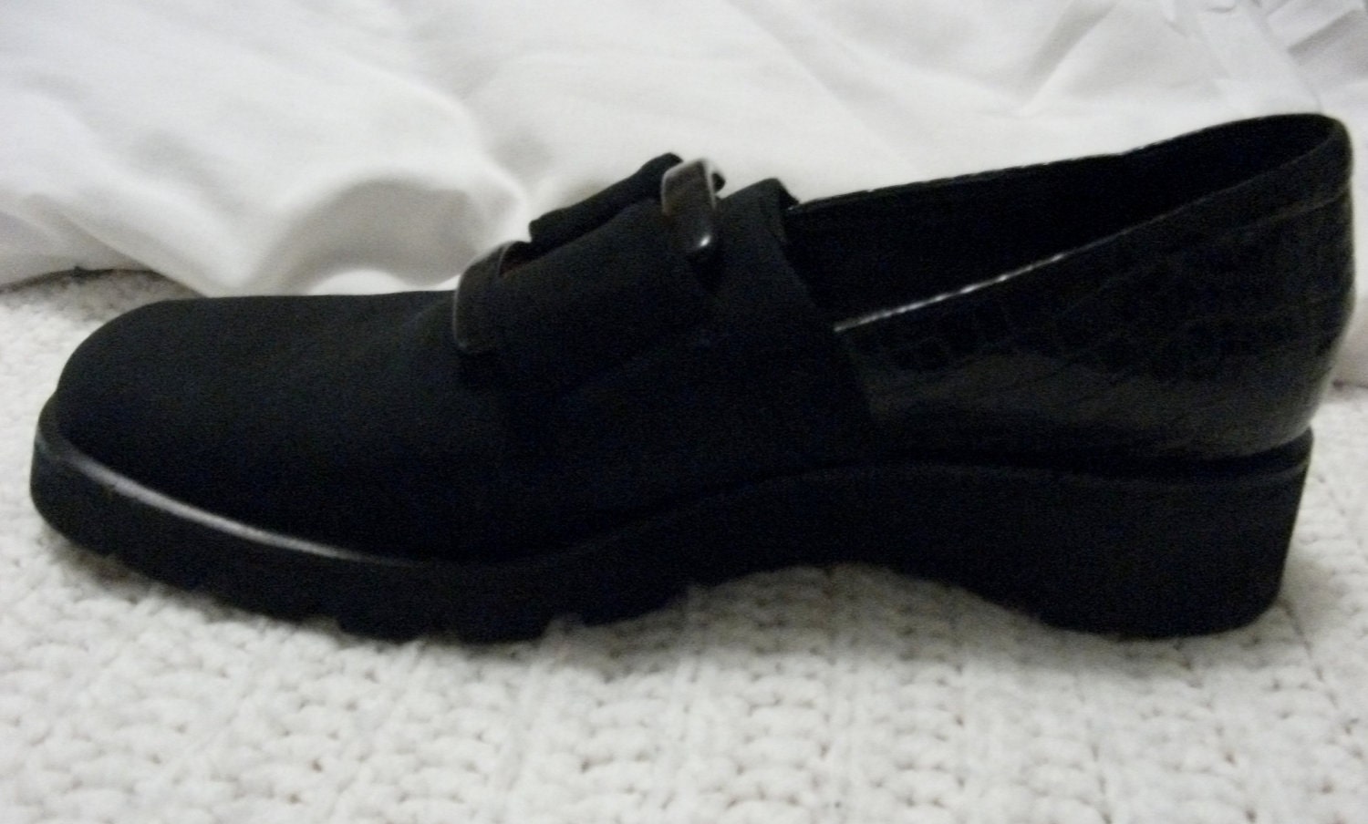 1 DOllAR SAlE Vintage Ladies Loafers Leather/Fabric Osvaldo Pericoli Size 5.5 Now Only 1 USD