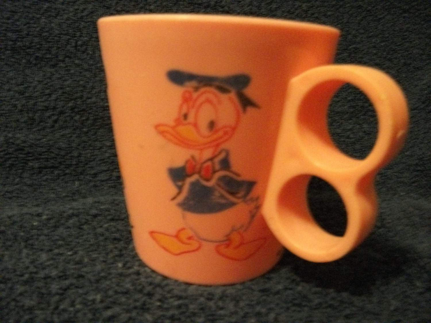 SALE 1/3 Off Vintage 1960s Mickey Mouse and Donald Duck Kids Plastic Drinking Mug Now Only 2 USD