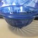 Antique Cobalt Blue Hazel Atlas Depression Glass Nesting Bowl Optic Pillar Pattern ONLY 12 USD