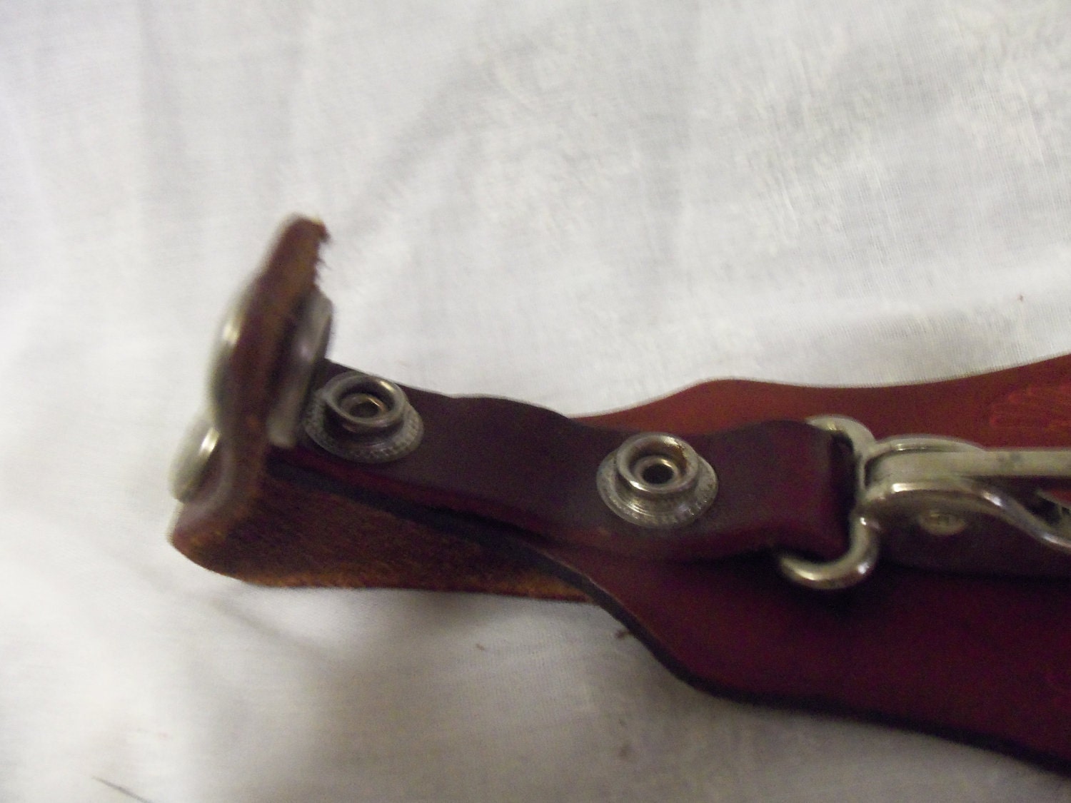 Vintage Harley Davidson Leather Key Fob Key Chain Clip with 2 snap Adjustments to wear on Belt ONLY 15 USD