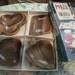 Vintage 1950s Hand Carved Acacia Wood Poker Mini Serving Trays in Original Box ONLY 9 USD