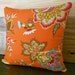 Orange throw pillow, multi color orange floral decorative pillow cover