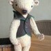 Artist Teddy Hedgehog Boris Broun Beige wood RESERVED