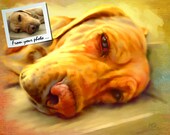 Yellow Labrador Retriever Custom Pet Portrait - yellow lab art
