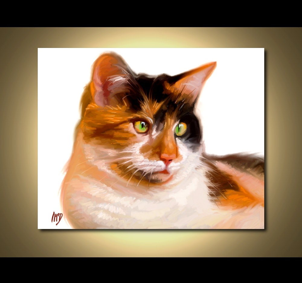 Cat Print - Cat Art Print 8x10, Cat Painting