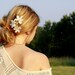 Set of Six (6) White Flower Hair Clips