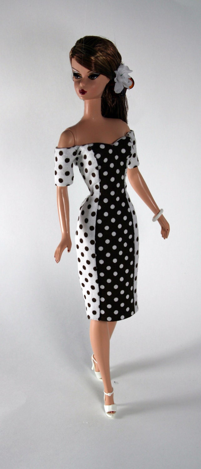 Brown & White Summer Dress for Barbie