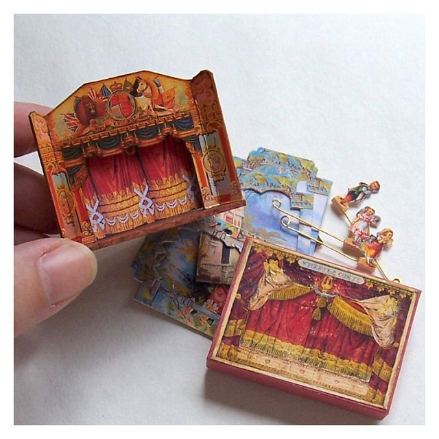 Dolls' House Miniature - Wooden Toy Theatre (Fairy Garden)