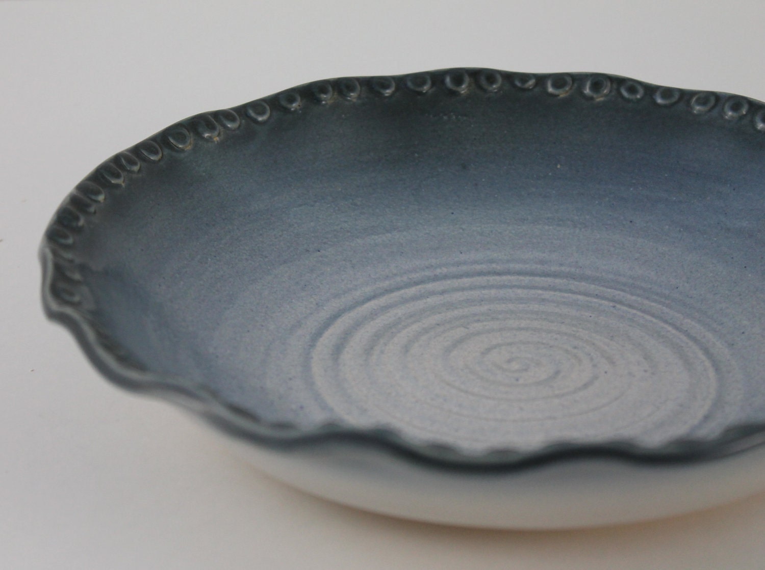 Mothers Day Sale / White and blue serving bowl / Catch all