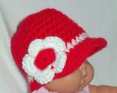 Custom Crocheted Pageboy Hat For Baby Girl Great Photo Prop or Gift, Other Colors Available.