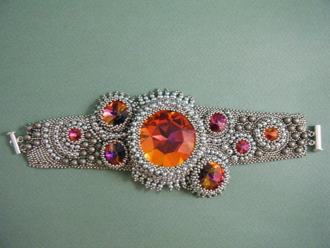 My Mine Bead Embroidery bracelet -  bead embroidered bracelet RESERVED for b.s.