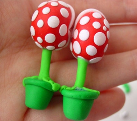Super Mario Piranha Plant Chomper Earrings