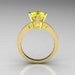 French 10K Yellow Gold 1.5 Carat Yellow Sapphire Designer Solitaire Engagement Ring R151-10KYGYS