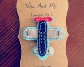 Blue & Grey Airplane - Felt Pacifier Clip - Baby Boy Shower - by Wee and Me on Etsy