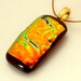 FIrey Gold Fused Glass Pendant