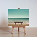 Beach photography fine art mini print with easel - nautical decor teal blue waves fine art ocean photography  clickety "Quiet Contemplation"