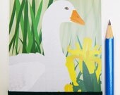 Goose and Irises Mini Notepad - Perfect for your handbag or as a gift READY TO SHIP