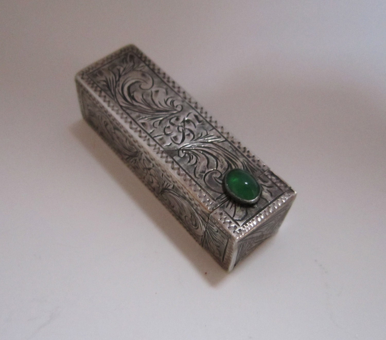 Vintage silver lipstick case with mirror by dejavuvintageretro