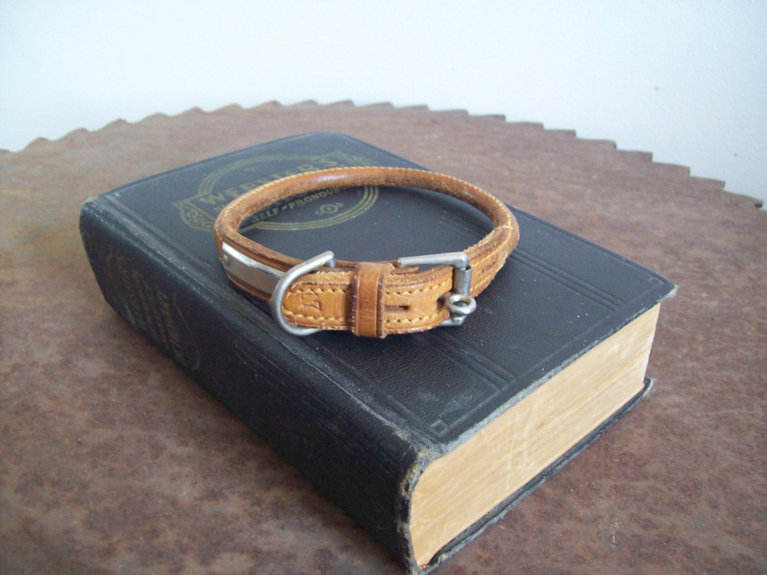 rolled edge leather dog collar name plate safety buckle small dog ... rolled edge leather dog collar name plate safety buckle small dog ...