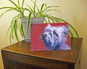 Scottie Dog Print of Oil on Canvas -7x5(13x18cm)- Fizzy, West Highland Terrier bought by Martin Clunes, 5% profits to Cornwall Air Ambulance