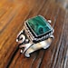 Reserved for Marilyn  A Rare and beautiful 1960's Mexican Sterling silver and Malachite pill box ring sz 6 free USA shipping