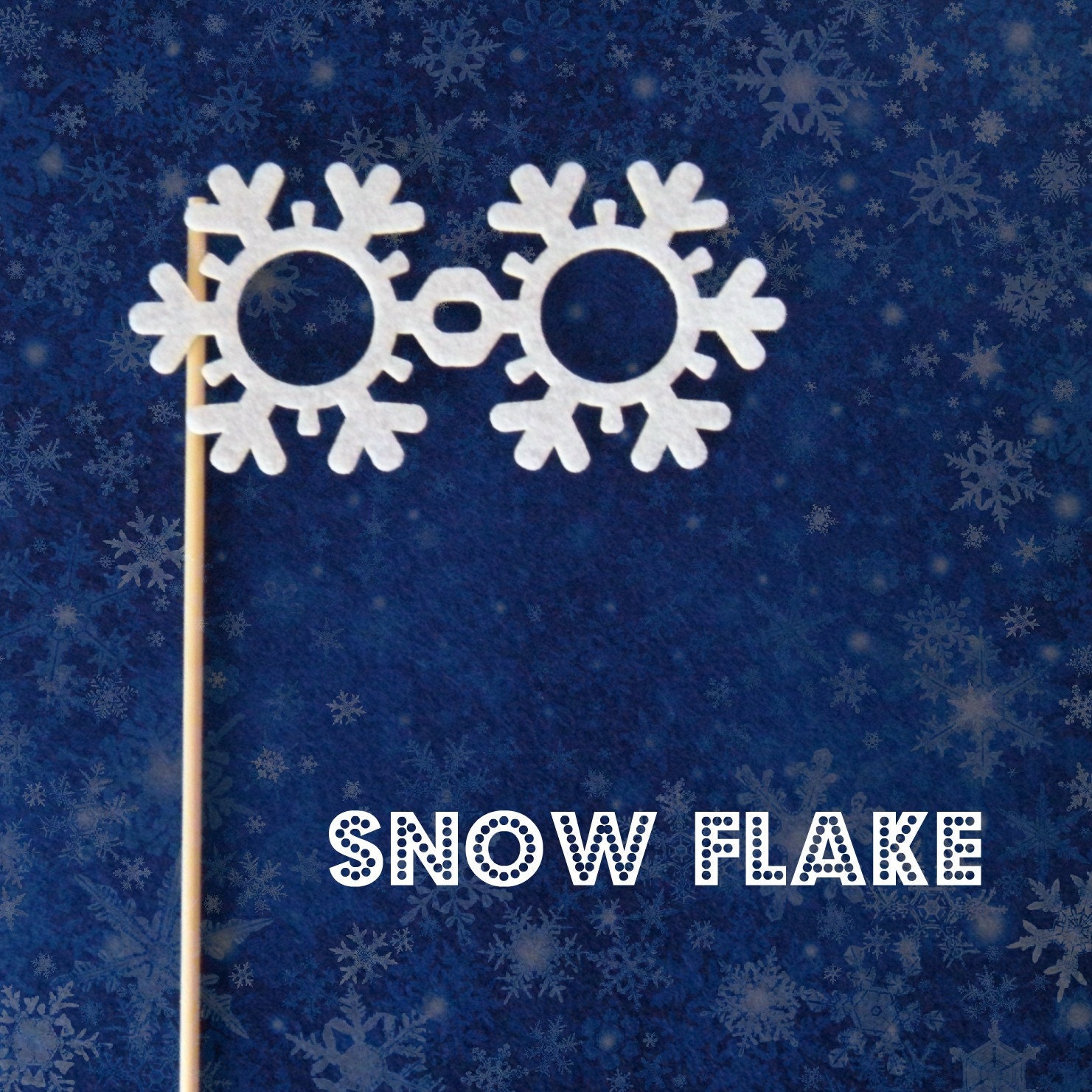 Photobooth prop Snowflake glasses on a stick