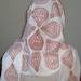 Hand Painted Shawl / scarf - Red and White