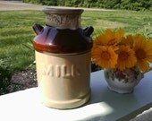 Drippy brown vintage milk jug by Enesco