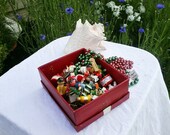 Retro kitsch tiny wooden Christmas ornament collection