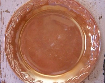 Mid century peach vintage "lusterware" Fire King plate-retro dinner plate