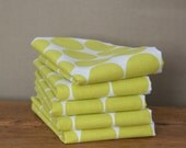 Cotton/Linen Tea Towel, Hand Printed Dot in Citrus