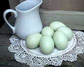 Blue Green Hand-Blown Chicken Eggs Half Dozen (6) Pysanky Easter Christmas Holiday Egg Crafts
