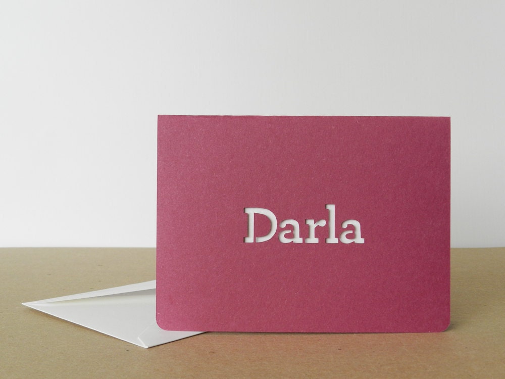 Personalized Paper Cut Stationery -- Set of 10