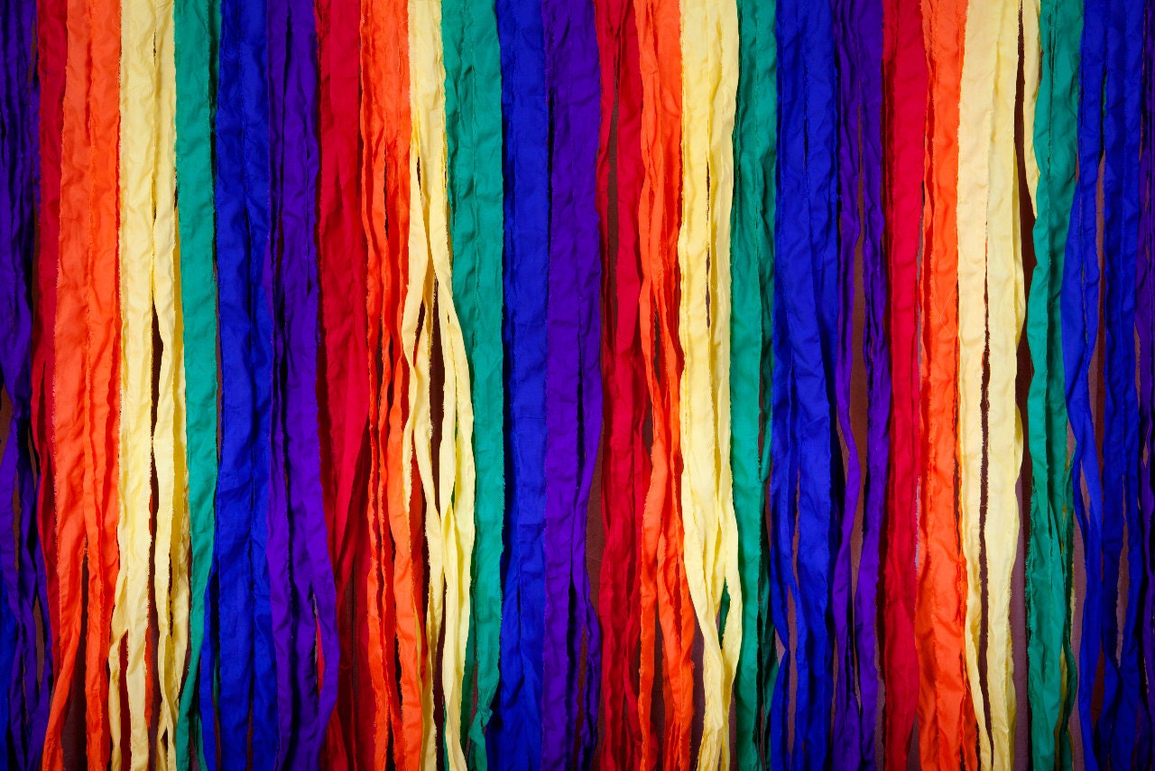 Rainbow Fabric Photo Booth Backdrop
