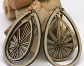 Elegant Teardrop Star Cut Out Two Piece Large Earrings (0003)