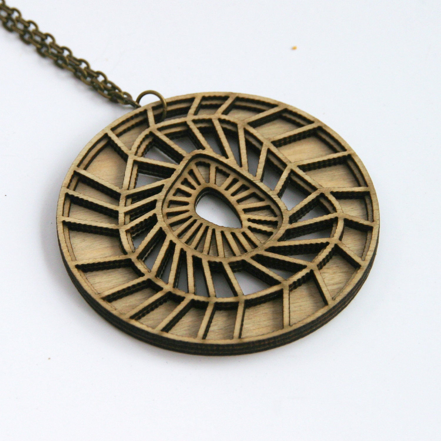 Organic Fossil Design Eco-Friendly Wooden Necklace (0010)